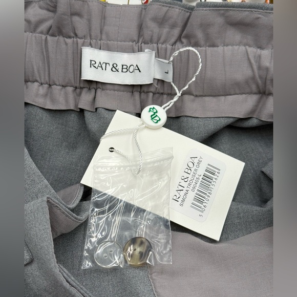 🆕 RAT & BOA 🧿 NWT Simona Pleated Trouser, Adjustable Drawstring, Grey - Sz L - Picture 13 of 16
